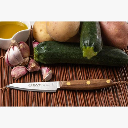 Deba Knife 7 Inch Stainless Steel. Japanese Kitchen Knife for Fish, Meat and Vegetables. Ovengkol Wood Handle 100% natural FSC and 170mm Blade. Series Nordika. Color Brown.