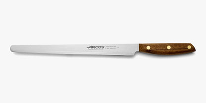 Deba Knife 7 Inch Stainless Steel. Japanese Kitchen Knife for Fish, Meat and Vegetables. Ovengkol Wood Handle 100% natural FSC and 170mm Blade. Series Nordika. Color Brown.