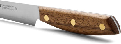 Deba Knife 7 Inch Stainless Steel. Japanese Kitchen Knife for Fish, Meat and Vegetables. Ovengkol Wood Handle 100% natural FSC and 170mm Blade. Series Nordika. Color Brown.