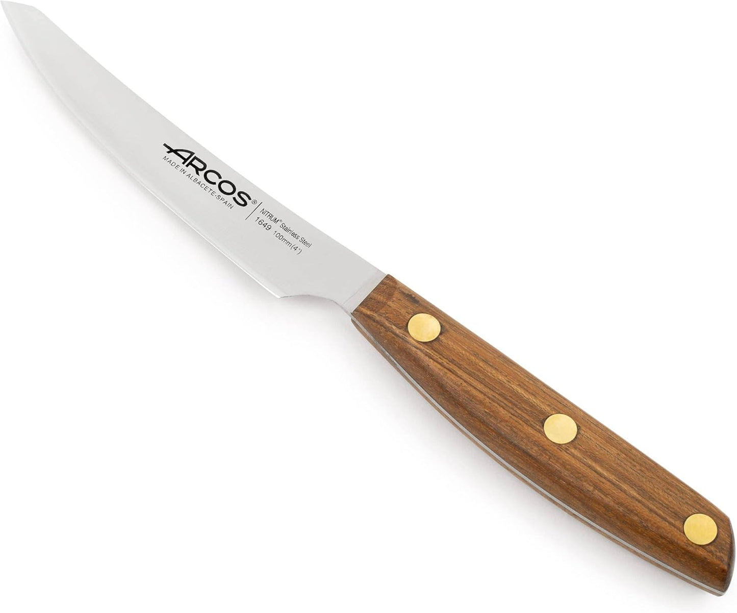 Deba Knife 7 Inch Stainless Steel. Japanese Kitchen Knife for Fish, Meat and Vegetables. Ovengkol Wood Handle 100% natural FSC and 170mm Blade. Series Nordika. Color Brown.