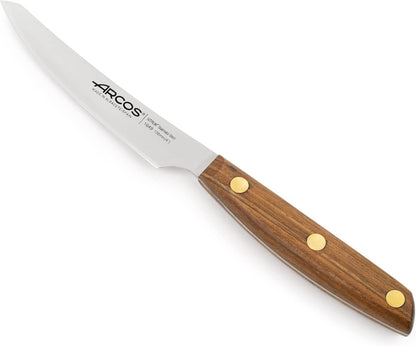 Deba Knife 7 Inch Stainless Steel. Japanese Kitchen Knife for Fish, Meat and Vegetables. Ovengkol Wood Handle 100% natural FSC and 170mm Blade. Series Nordika. Color Brown.