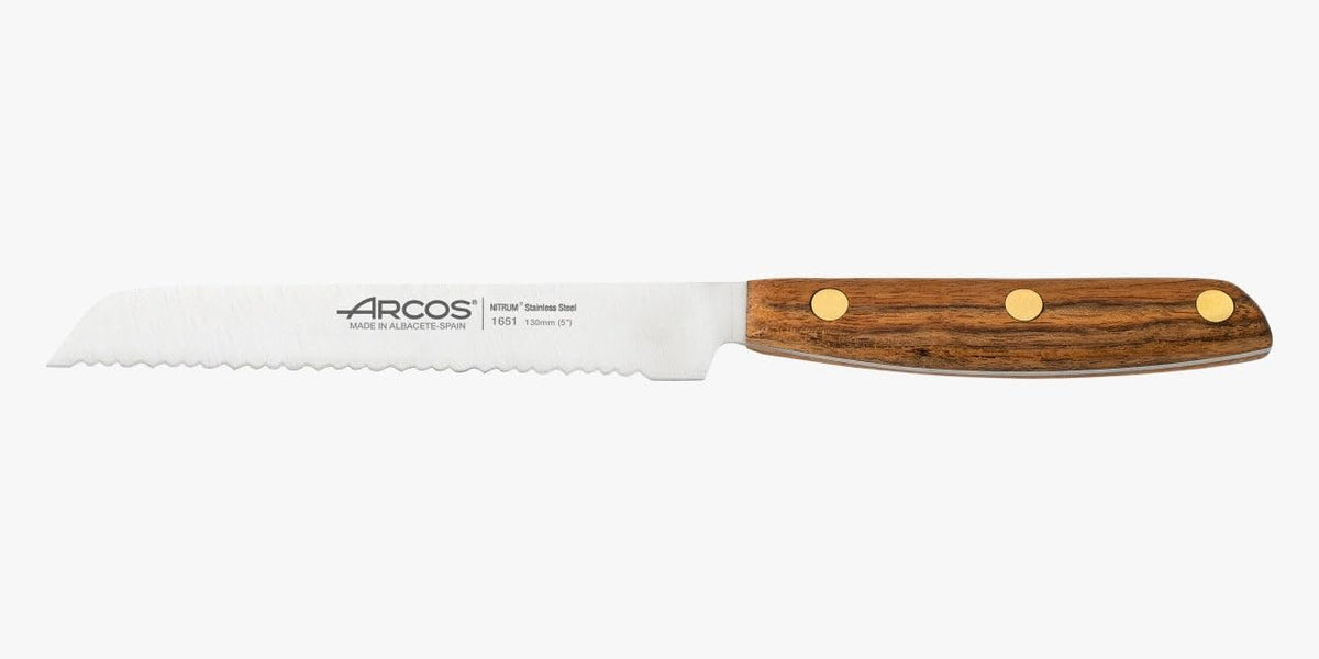Deba Knife 7 Inch Stainless Steel. Japanese Kitchen Knife for Fish, Meat and Vegetables. Ovengkol Wood Handle 100% natural FSC and 170mm Blade. Series Nordika. Color Brown.