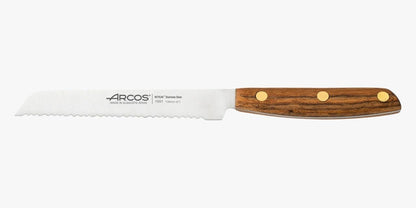 Deba Knife 7 Inch Stainless Steel. Japanese Kitchen Knife for Fish, Meat and Vegetables. Ovengkol Wood Handle 100% natural FSC and 170mm Blade. Series Nordika. Color Brown.