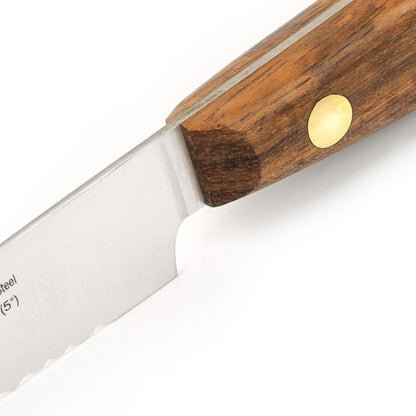 Deba Knife 7 Inch Stainless Steel. Japanese Kitchen Knife for Fish, Meat and Vegetables. Ovengkol Wood Handle 100% natural FSC and 170mm Blade. Series Nordika. Color Brown.