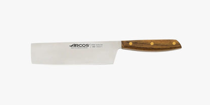 Deba Knife 7 Inch Stainless Steel. Japanese Kitchen Knife for Fish, Meat and Vegetables. Ovengkol Wood Handle 100% natural FSC and 170mm Blade. Series Nordika. Color Brown.