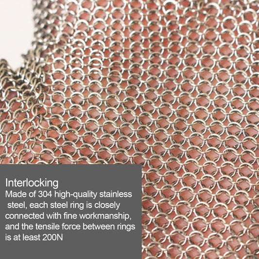 Chainmail Gloves,316L Stainless Steel Cut Resistant Glove,Metal Mesh Butcher Gloves for Meat Cutting, Oyster Shucking