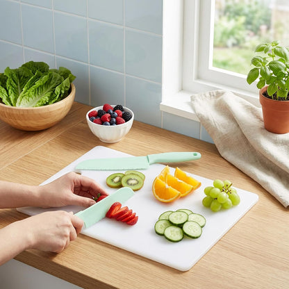 2 Pcs Lettuce Knife 11 inch Professional Lettuce Knife to Prevent Browning Kitchen Utensils Plastic Cake Knife Dishwasher Safe for Cooking and Cutting Vegetable Fruits Bread Salad (Blue, Green)