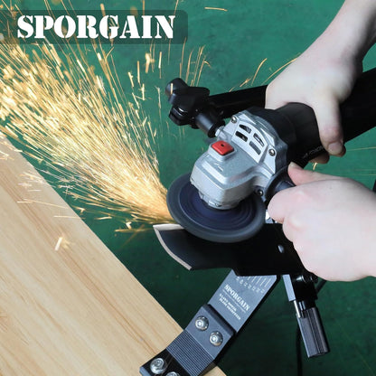 [Updated] Lawn Mower Blade Sharpener 15°-45° Adjustable Frame with Ball Bearing Manufacture Handle for Right & Left Hand Blades, Use with Angle Grinder, Black