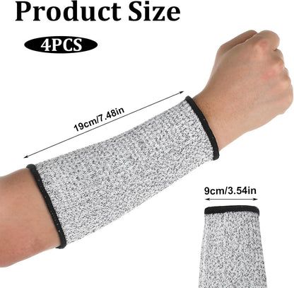 2 Pair Cut Resistant Sleeve Protective Arm Sleeves Dog Bite Safety Arm Sleeves Cut Resistant Forearm Sleeve Level5 Arms Burn Protective for Thin Skin Bruising Men Women