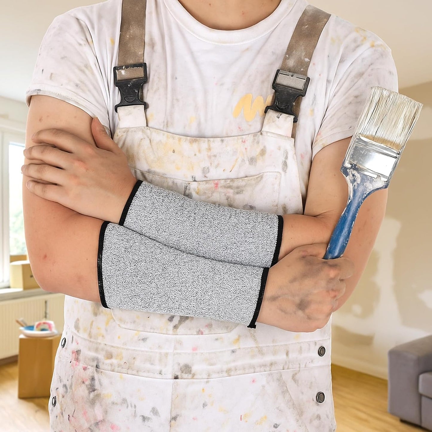 2 Pair Cut Resistant Sleeve Protective Arm Sleeves Dog Bite Safety Arm Sleeves Cut Resistant Forearm Sleeve Level5 Arms Burn Protective for Thin Skin Bruising Men Women