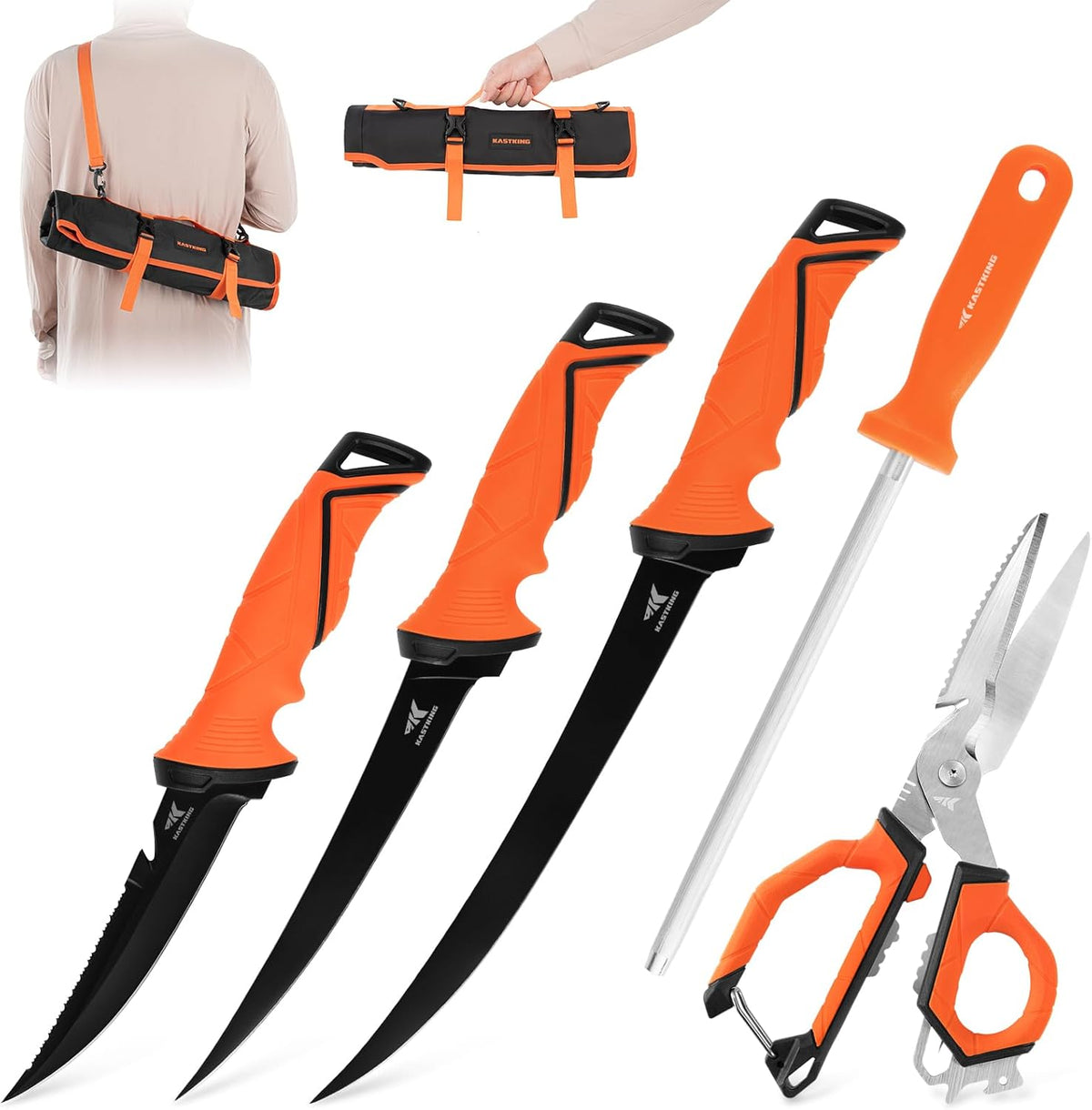 Paradox Fishing Fillet Knife Kit, 7" and 9" | G4116 German Stainless Steel, Non-Slip Handles, Sheath Included, Fresh & Saltwater, Great Fishing Gifts