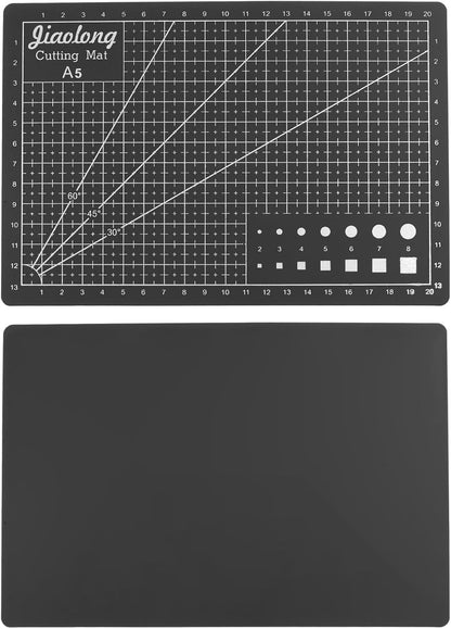 A5 Self-Healing Cutting Mat 9"x6" Craft Cutting Board for DIY Art Work Sewing Cutting, Black