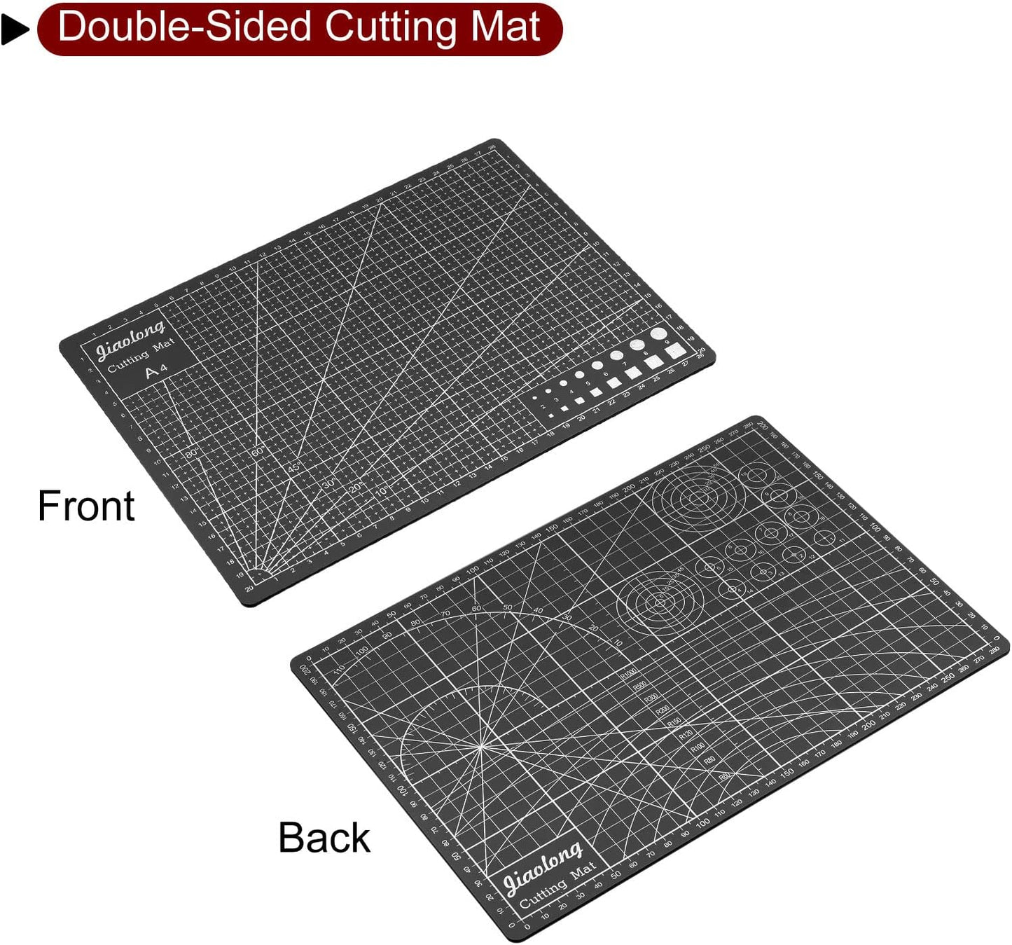 A5 Self-Healing Cutting Mat 9"x6" Craft Cutting Board for DIY Art Work Sewing Cutting, Black