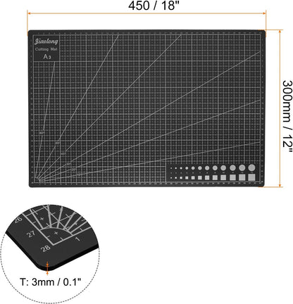 A5 Self-Healing Cutting Mat 9"x6" Craft Cutting Board for DIY Art Work Sewing Cutting, Black
