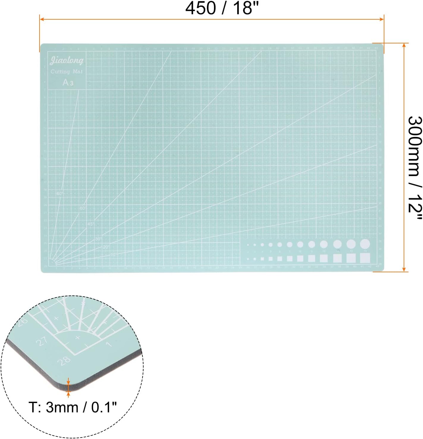 A5 Self-Healing Cutting Mat 9"x6" Craft Cutting Board for DIY Art Work Sewing Cutting, Black