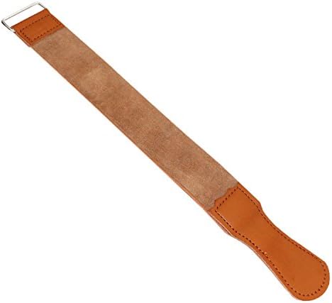 1pcs Salon Barber Shaving Genuine Leather Cow Leather Canvas Strop For Straight Razor Blade Cloth Folding Knife Sharpening