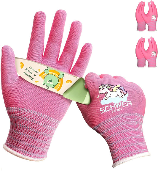 2 Pairs MINI-KIDDO ANSI A6 Cut Resistant Gloves for Kids MN1917, Kids Fishing Gloves, Cutting Glove for Gardening, Whittling, Wood Carving, and DIY (S, 9–14 Years)