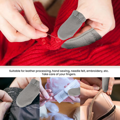 4 Pairs Needle Felting Finger Guards Felting Finger Protector Embroidery Crochet Protector Fingers Thumb Protection Thimble Guards Tools Needlework Handmaking Thimbles Pads for Hand Craft Sewing