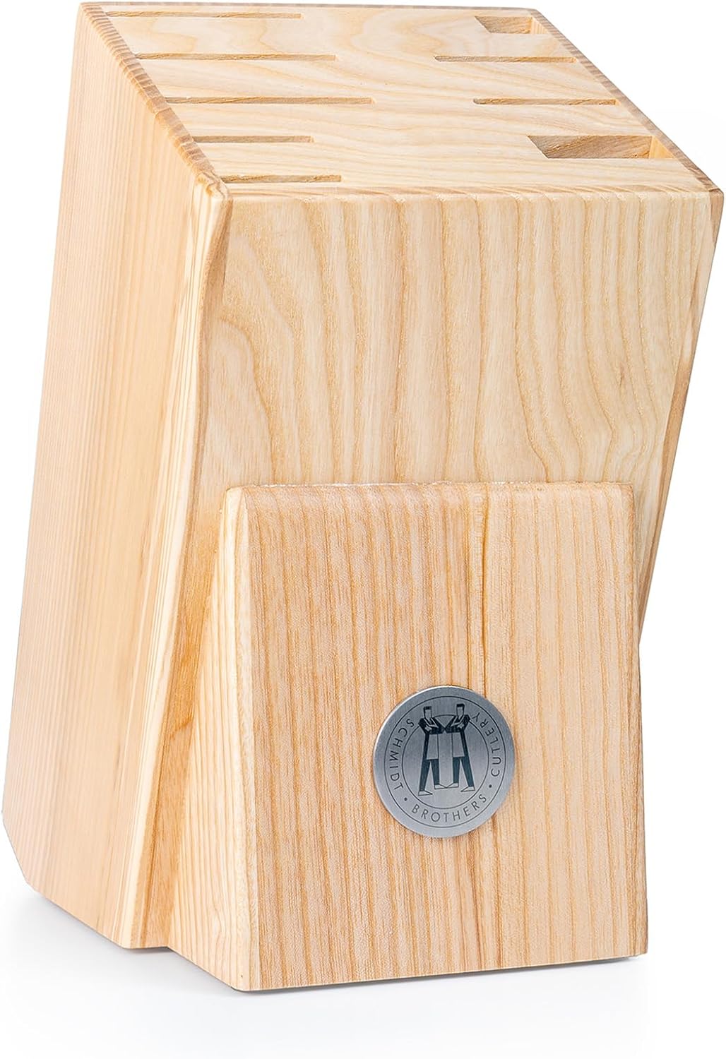Hometown Oak Universal Knife Block, White Oak Storage Block with 9 Slots