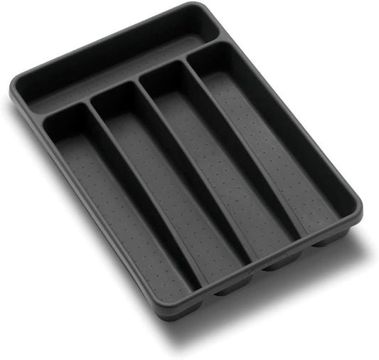 Silverware Tray, 5 Compartment Flatware Organizer for Forks, Knives & Spoons, Durable Drawer Organizer, Granite