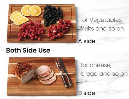 Acacia Wood Cutting Boards for Kitchen(Set of 3),Wooden Chopping Boards Set with Juice Groove,Serving Board with Holder,Butcher Block for Meat,Vegetables,Fruit