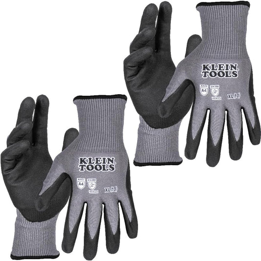 60590 Work Gloves, Knit Dipped Cut Resistant ANSI A4 Nitrile Coated Gloves, HPPE Fabric, Touchscreen Capable, X-Large, 2-Pair