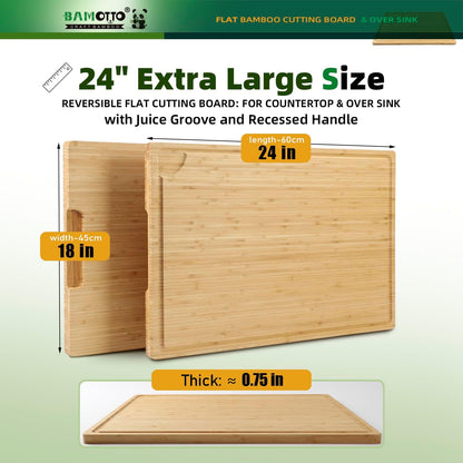 Extra Large Bamboo Cutting Board 24"x18"