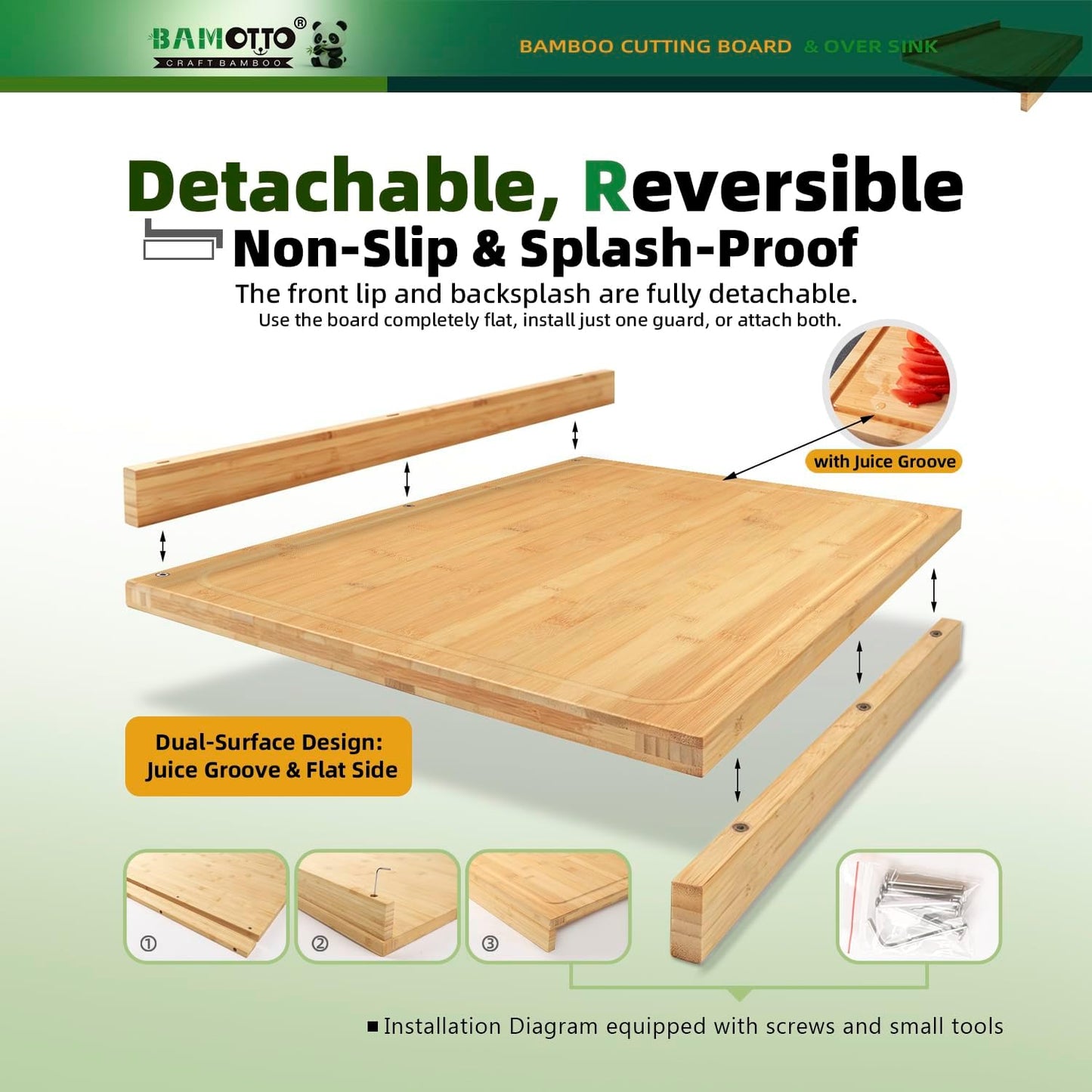 Extra Large Bamboo Cutting Board 24"x18"