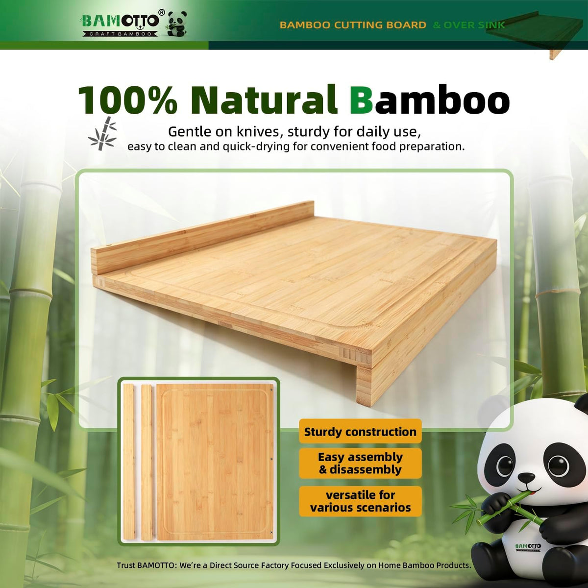 Extra Large Bamboo Cutting Board 24"x18"
