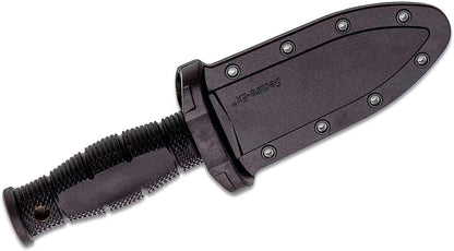 Cold Steel Mini Leatherneck Double Edge Spear Point Compact Lightweight 3.5" 8CR13MOV Steel Fixed Blade Outdoor Hunting Utility Knife, 3.25" Textured Ergonomic Kray-Ex Handle, Secure-Ex Sheath