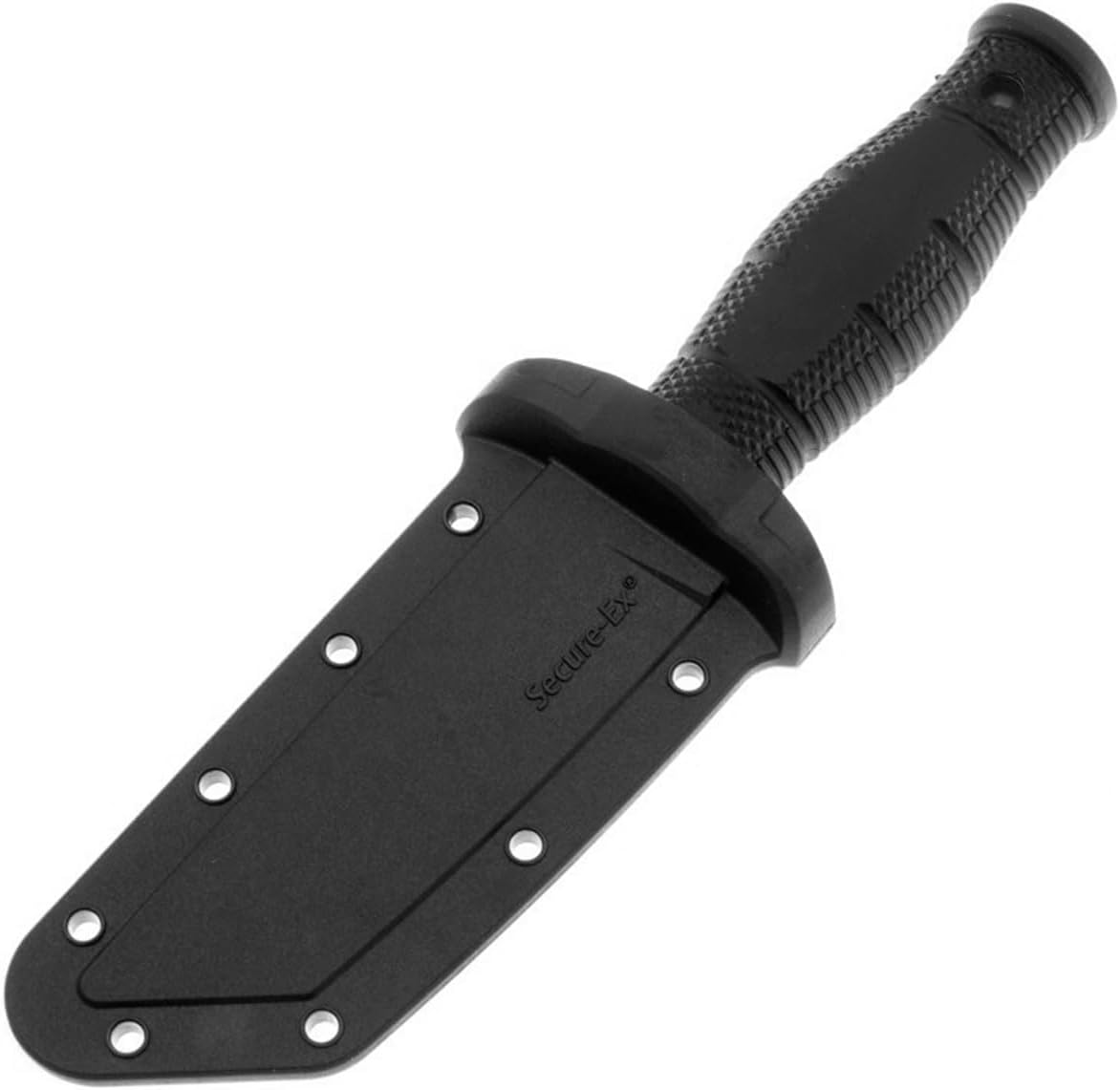 Cold Steel Mini Leatherneck Double Edge Spear Point Compact Lightweight 3.5" 8CR13MOV Steel Fixed Blade Outdoor Hunting Utility Knife, 3.25" Textured Ergonomic Kray-Ex Handle, Secure-Ex Sheath