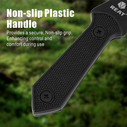 REAT Throwing Knives - 6 Piece, 7.5" 440 Stainless Steel with No-Slip Handle, Includes Nylon Carrying Case for Safe Storage, Ninja Kunai Knife for Competition, Training, Recreation (Black)