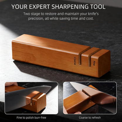 KnifeSaga 12-Piece Kitchen Knife Set with Block and Sharpener