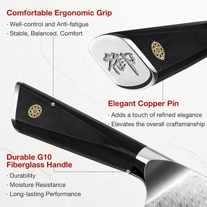 Damascus Chef Knife 8 inch, 67-Layer High Carbon Steel