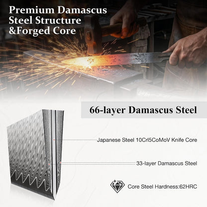 Damascus Chef Knife 8 inch, 67-Layer High Carbon Steel