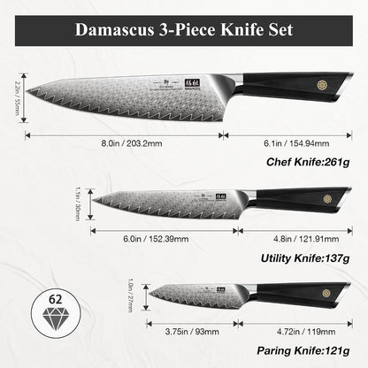 Damascus Chef Knife 8 inch, 67-Layer High Carbon Steel