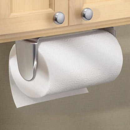 Metal Wall Mounted Paper Towel Holder Dispenser for Walls or Under Cabinet in Kitchen, Pantry, Cupboard, Sink Storage, Holds Jumbo Rolls - Omni Collection - Brushed Stainless Steel