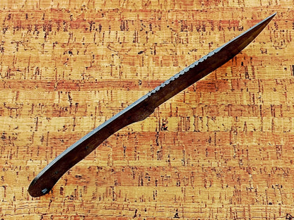knife making rain drop pattern Damascus steel blank blade, 10.5 inches long hand forged straight back skinning knife, hunting knife, 4.5" scale space with 3 Pin and a lace hole, 5.25 inches cutting edge