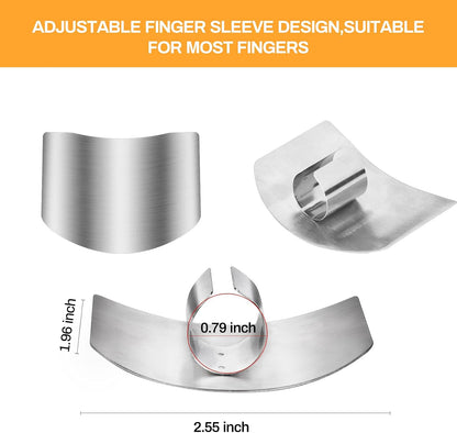 Stainless Steel Finger Guards, 4 Packs of Finger Protectors when Cutting, Slicing, Dicing, Chopping Vegatables, Kitchen Tool Knife Shields Guards Avoid Hurting