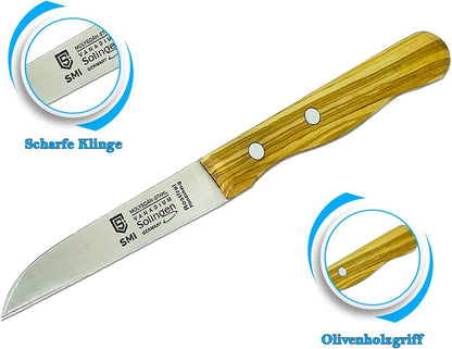 Paring Knife Olive Wood Handle Fruit Knife Solingen Knife - Made in Germany - Not Dishwasher Safe