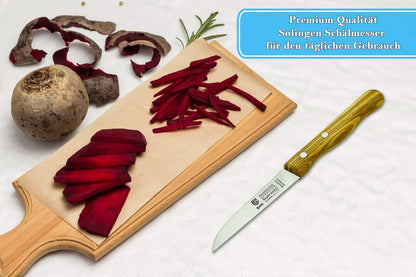 Paring Knife Olive Wood Handle Fruit Knife Solingen Knife - Made in Germany - Not Dishwasher Safe
