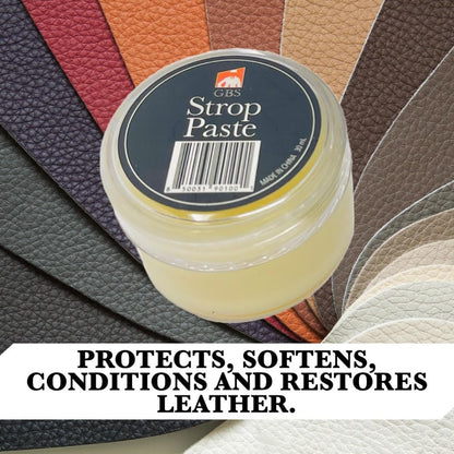 G.B.S Leather Strop 30ml Conditioning Paste Professional Hone and Sharpen Your Shaving Razor, Blade, Knives, Cutlery and Tools- Leather Restoring Balm (Pack of 2)