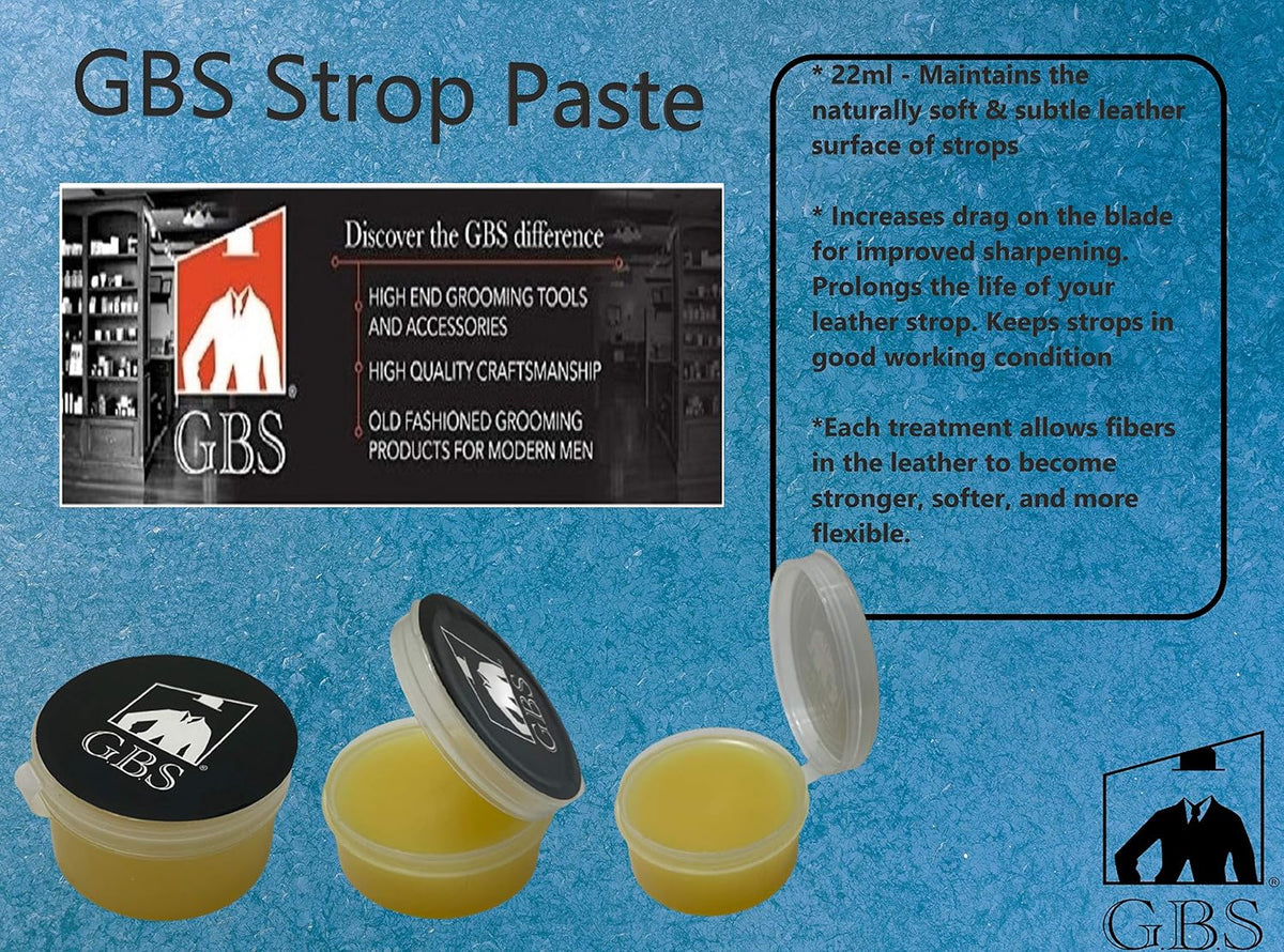 G.B.S Leather Strop 30ml Conditioning Paste Professional Hone and Sharpen Your Shaving Razor, Blade, Knives, Cutlery and Tools- Leather Restoring Balm (Pack of 2)