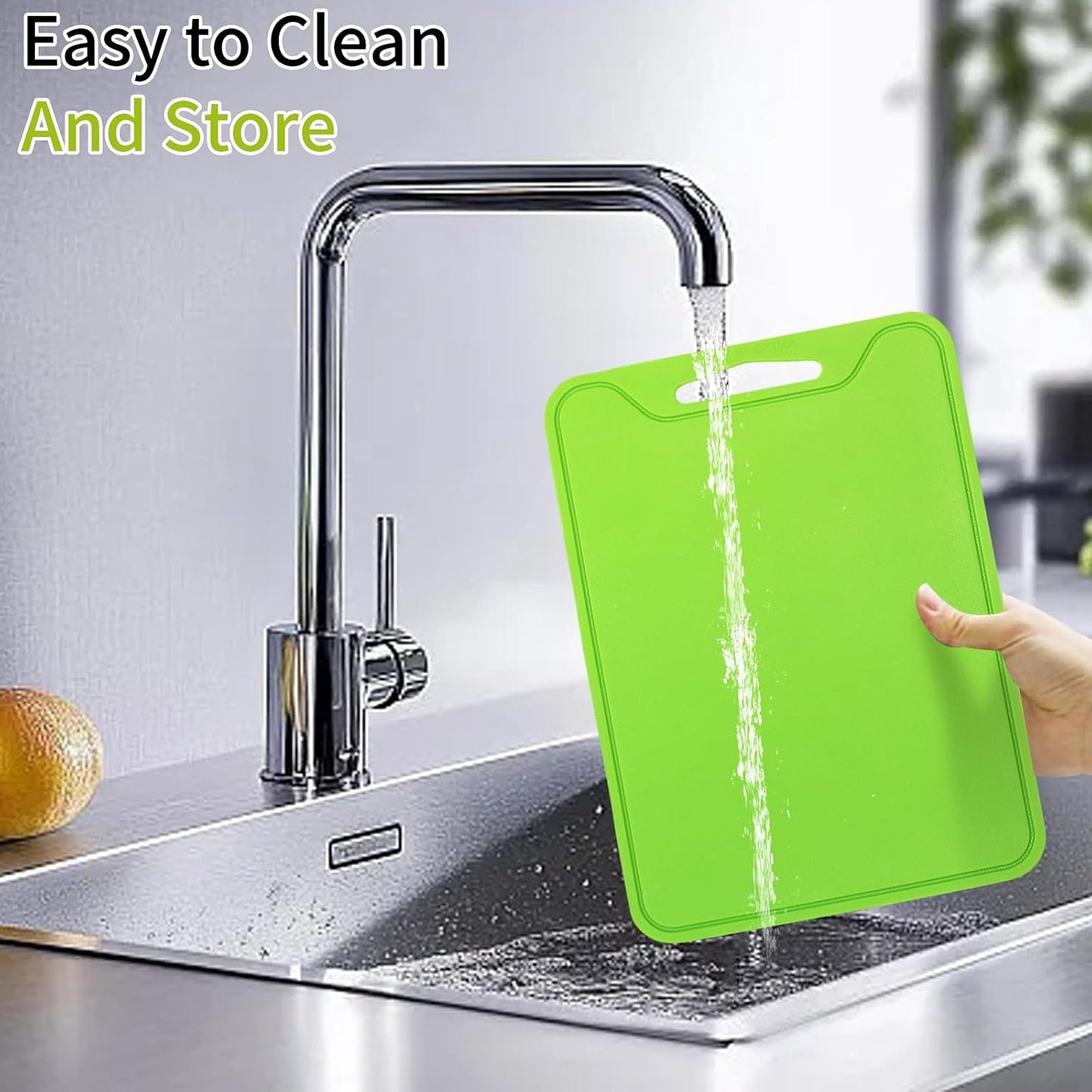 Flexible Plastic Cutting Boards for Kitchen, 11.8''x 8.6'' Silicone Cutting Board, BPA Free Non Slip Kitchen Cutting Mat for Meat, Vegetables and Fruit with Easy Grip Handle, Dishwasher Safe (Yellow)