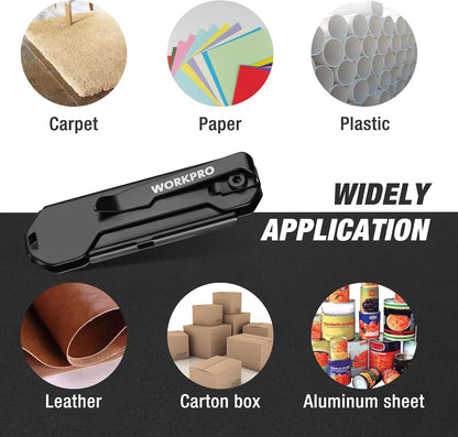2PCS EDC Folding Utility Knife, Mini Box Cutter with Quick Open Axis Lock, Quick Change Blade Razor Knife, Foldable Small Pocket Knife with Belt Clip, 2 Packs with 10 Extra Blades