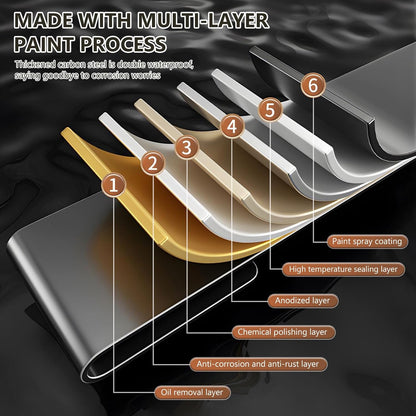 Knife Holder for Wall Mount-Knife Strips with Hooks Stainless Steel Wall Knife Rack-Knife Block-Knife Rack-Utensil Hanger-Kitchen Utensil Holder (Black, 50 CM+9 Hooks)