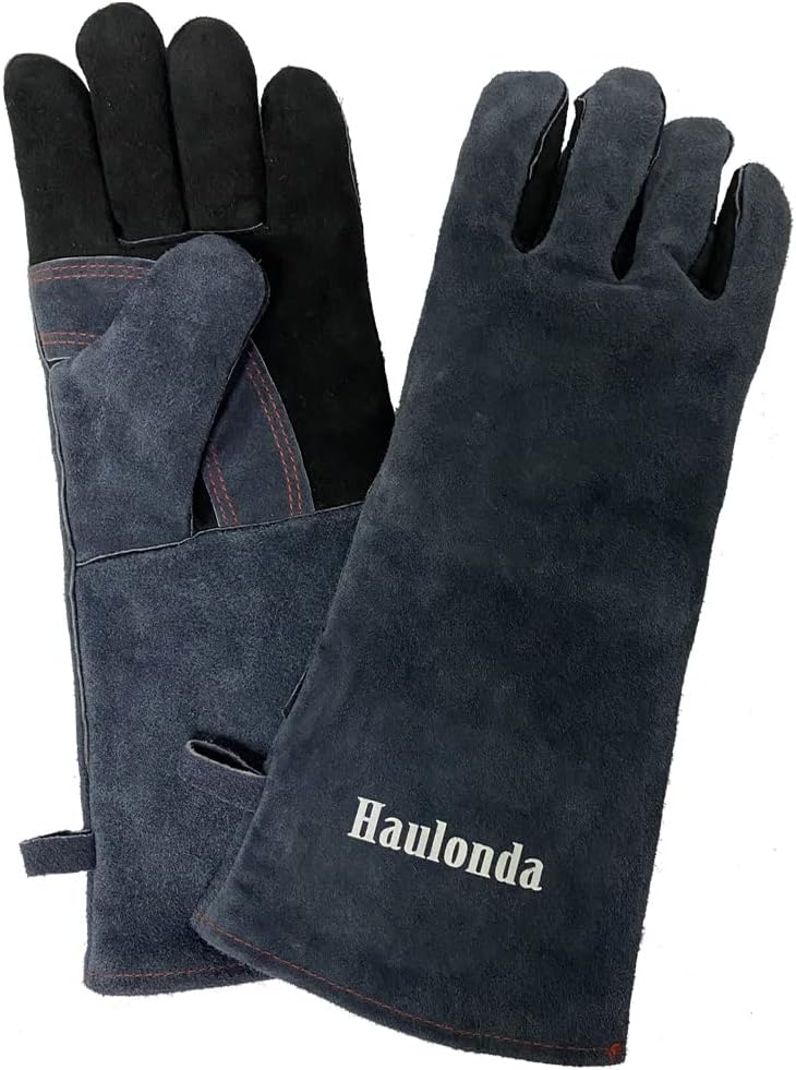 Welding Gloves Large 16 Inches 932℉ Heat Resistant Leather Forge/Mig/Stick Fire Resistant Gloves