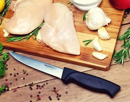 Prodigy Series 6-Inch Wide Boning Knife - High Carbon Stainless Steel Semi-Stiff Blade with Ergonomic Non-Slip Handle for Precise Meat Deboning