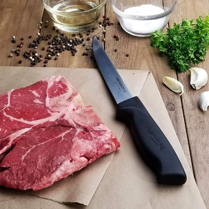 Prodigy Series 6-Inch Wide Boning Knife - High Carbon Stainless Steel Semi-Stiff Blade with Ergonomic Non-Slip Handle for Precise Meat Deboning