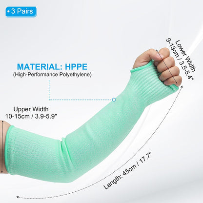 Cut Resistant Sleeve, Arm Safety Protectors Sleeves with Thumb Hole Forearm Guard Sleeves